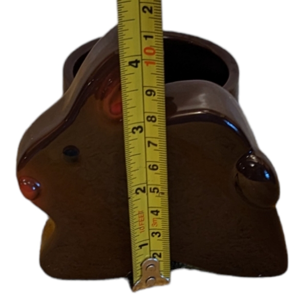 Dark Brown & White Bunny Rabbit Mini Planter or Votive Holder Set of 2 - Picture 15 of 15